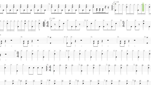 Behind Space '99 + In Flames + Drum only + Drum tab