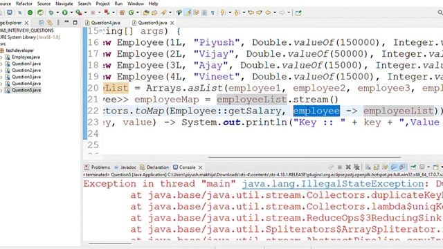 Java Stream: Convert List of Employee to Map of Salary, Employee List | Grouping Tutorial