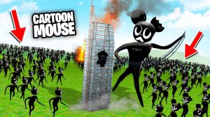 ОГРОМНАЯ ТОЛПА МУЛЬТЯШНЫХ МЫШЕЙ ПРОТИВ НЕБОСКРЕБА! ОБОРОНА БАЗЫ ОТ SCP МУЛЬТЯШНАЯ МЫШЬ В Garry`s Mod