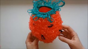 Вяжем мочалку-ягодку крючком вытянутыми петельками.  Berry washcloth. Strawberry