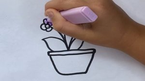 How to draw a flower pot/Как нарисовать цветочный горшок/Bagaimana cara menggambar pot bunga