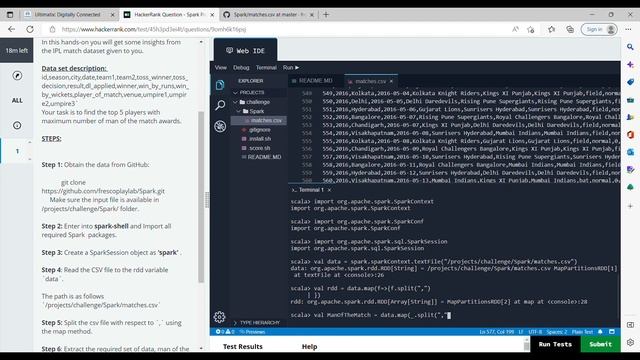 | Spark Preliminaries |  Final HandsOn | Fresco-play | Hackerank |