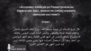 Вопрос №90. Можно ли собаку кормить свиными костями? Давуд Аш-Шинкыти