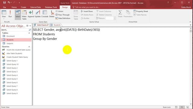 SQL with Microsoft Access 2016 Lesson 12 - Having, Update смотреть онлайн