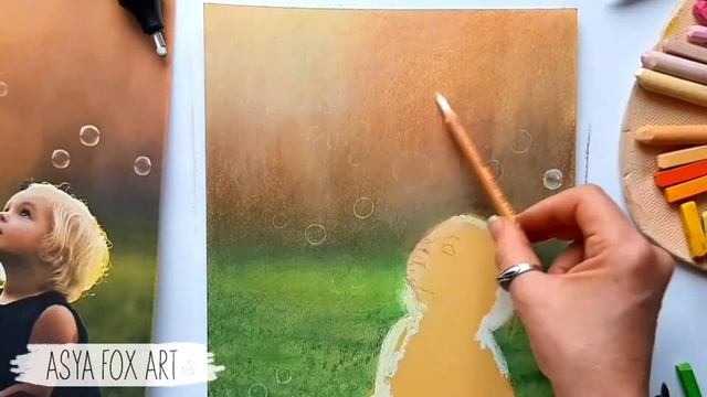 Как нарисовать мыльные пузыри сухой пастелью. смотреть онлайн