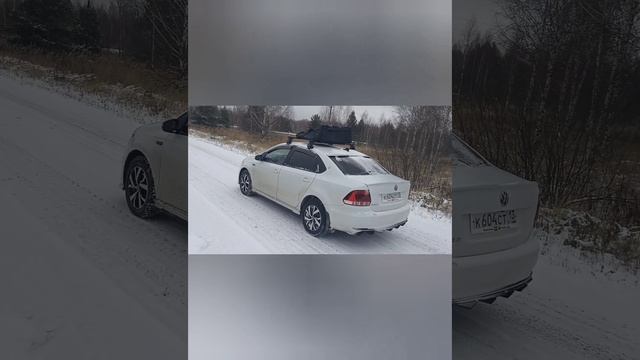 Автобокс на крышу ArmBox350 на П-скобах#фольксвагенполо #драйв2#багажник#автобокс#доработка#дипхаус