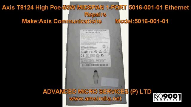 Axis T8124 High Poe 60W MIDSPAN 1 PORT 5016 001 01 Ethernet Repair смотреть онлайн