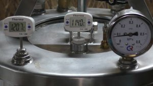 Измерение трёх температур при паровом методе. Тушёнка из говядины в автоклаве НЕФОР.