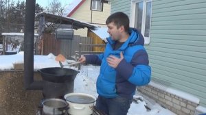 Бозбаш. Готовим в казане на костре.