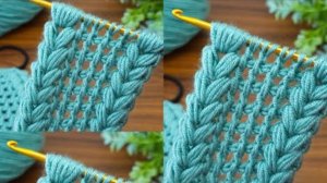 Повязка на голову крючком в тунисской технике вязания