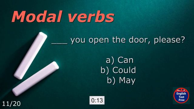 #quiz#quiz Modal verbs (20) _ Can, Could, May, Maight, Must, Have to, Sould...