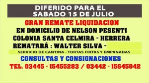 SPOT TV REMATE PESENTI NELSON SABADO 15 DE JULIO 2017