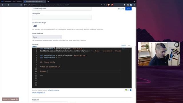 ScriptRunner for Jira - Behaviour prefilled template