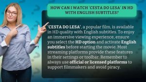 How Can I Watch 'CESTA DO LESA' in HD with English Subtitles?