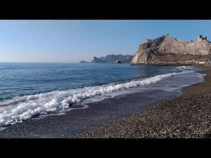 Крым, Судак, море в конце января 2023. Теплый зимний день, почти весенний.