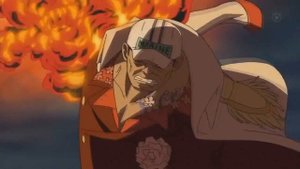 Jinbei saves Luffy from Akainu