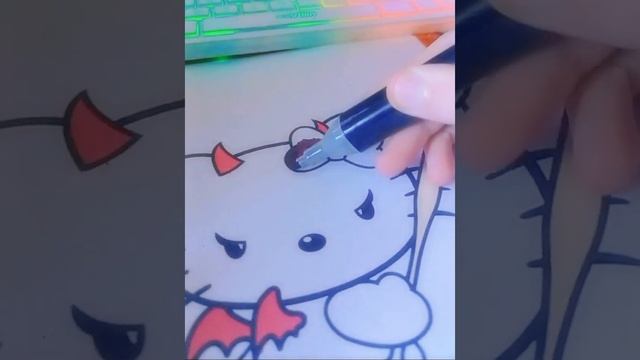 раскрашиваю hello kitty ?❤️? #раскраска #hellokitty смотреть онлайн