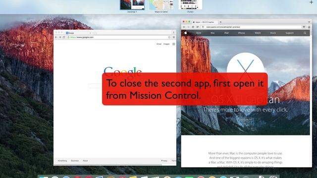 Exiting Split View Mode: Mac OS X 10.11 El Capitan смотреть онлайн