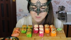АСМР Суши Роллы Сырный сет/ASMR Mukbang Sushi Rolls 寿司寿司