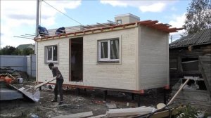 Строительство бытовки на участке.