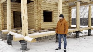 Баня из бревна ручной рубки. Сборка. Сдача объекта