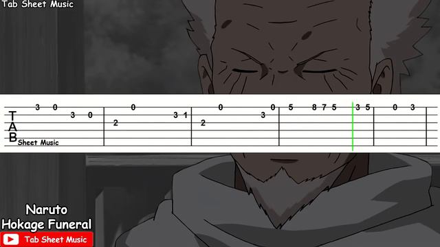 Naruto OST - Hokage Funeral Grief and Sorrow Guitar Tutorial