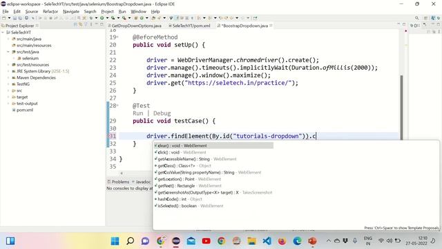 How to Handle Bootstrap Dropdown in Selenium WebDriver