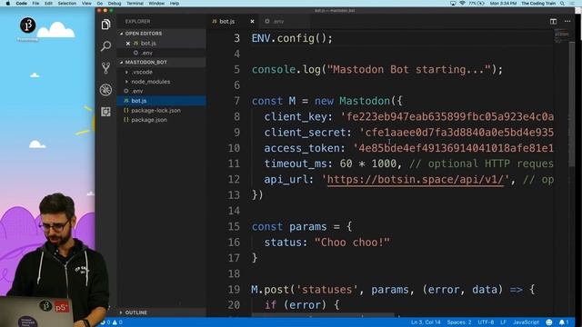 4.3: Mastodon Bot - Environment Variables in Node with dotenv смотреть онлайн
