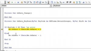 Increase TextBox Date Using Up and Down Arrow Keys - Excel VBA