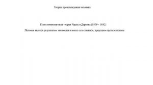 ЕГЭ по обществознанию. Основные теории происхождения человека.