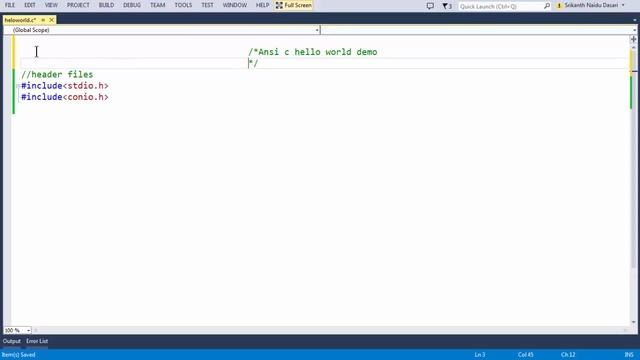 1 Introduction to ANSI C Programming   Hello World
