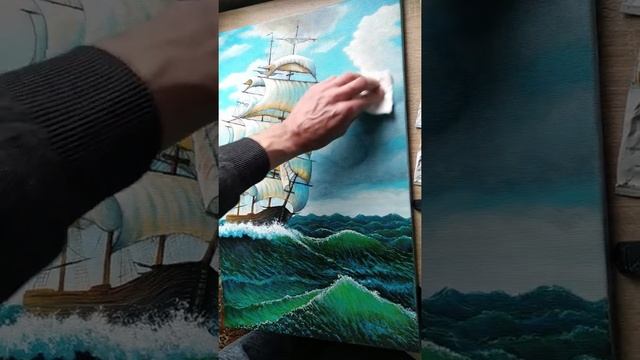 Обезжиривание картины|второй сеанс в масляной живописи|как доработать старую картину|Oil Painting смотреть онлайн