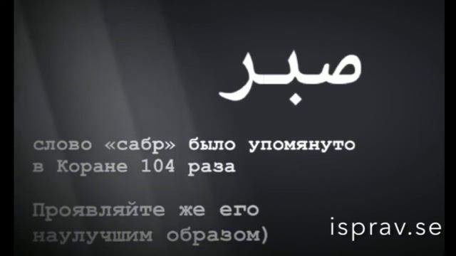 слово сабр было упомянуто в Коране 104 раза.