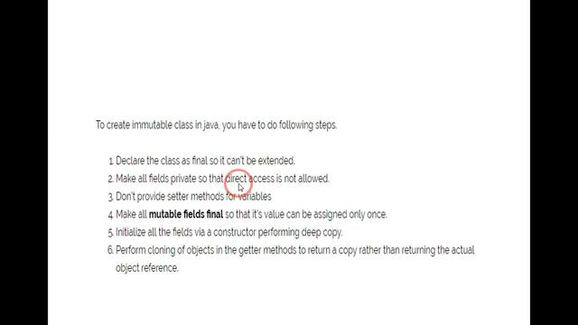 Rules to Create Java immutable Class