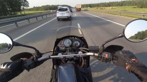 Kawasaki KLE 500 динамика на трассе с пассажиром