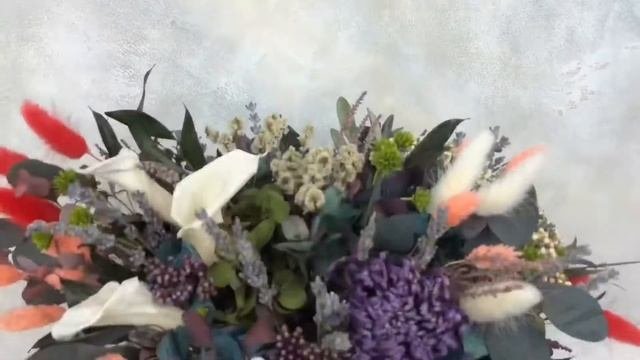 Стабилизированная флористика|Композиция из стабилизированных цветов в античном кашпо|TURAGINA DECOR
