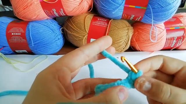 ВЯЖЕМ ПОЛОТНО ИЗ СТОЛБИКОВ БЕЗ НАКИДА смотреть онлайн