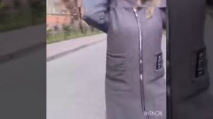 Женская зимняя куртка со вставками из букле