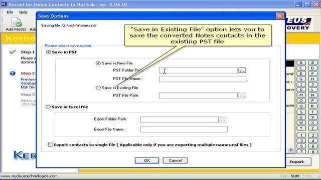 Export Lotus Notes Contacts to MS Oultook Using Kernel for Notes Contacts to Outlook