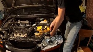Установка  линз в фары. Chevrolet Aveo