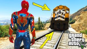 СМОЖЕТ ЛИ ЧЕЛОВЕК ПАУК ОСТАНОВИТЬ ПОЕЗД ЭКСПЕРИМЕНТ ГТА 5 МОДЫ! ОБЗОР МОДА В GTA 5! ИГРЫ ВИДЕО MODS