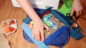 Лоскутная сидушка на табурет