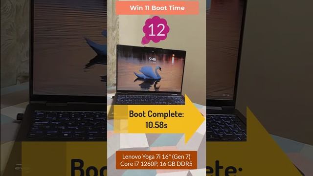 Lenovo Yoga 7i 16" Win 11 Boot Time #shorts #youtubeshorts #shortshelf #laptop