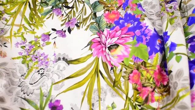 Итальянский сатин с ярким летним принтом для круизного платья смотреть онлайн