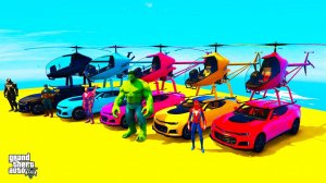 Homem-Aranha Parkour com Limusines Tratores Motos Ônibus Carros na pista de obstáculos - Gta GTA 5