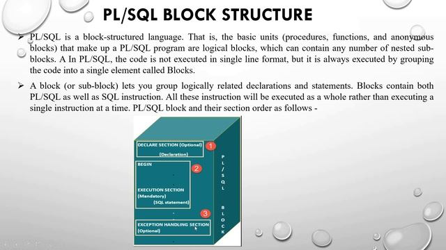 Lecture 7.  DBMS & RDBMS - Introduction To PL/SQL Programming (By Manisha Madam)