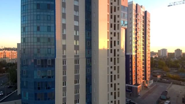 Полёт над вечернем Белгородом 08.10.2018. Закат смотреть онлайн