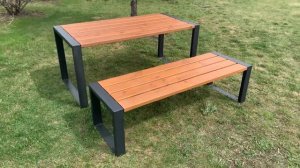 Садово-парковый стол и скамья «Forest» 1600 из термососны от MIROZDANIE®