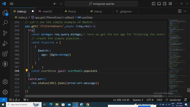 Mastering the $match Operator in Node.js | Node.js Interview Questions | Basic-to-Advanced