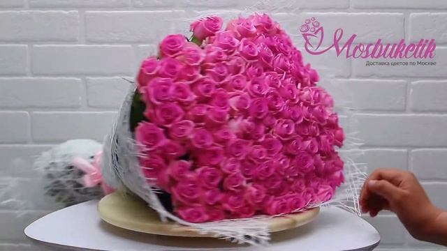 Букет из 101 роза 60 см недорого, доставка по Москве! смотреть онлайн